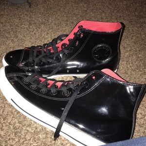 Chuck Taylor Black Patent Leather Red Interior